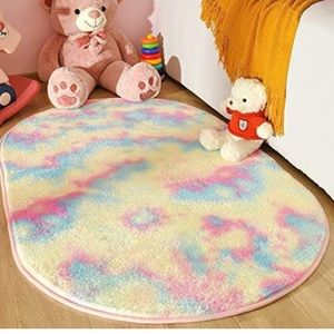 🆕Astorug Fluffy Rugs for Bedroom 3x5 ft,Rainbow Nursery Rug